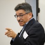 Steve Padilla, Los Angeles Times Column One editor, teaches during the 2019 Pro Tips writing workshop.
